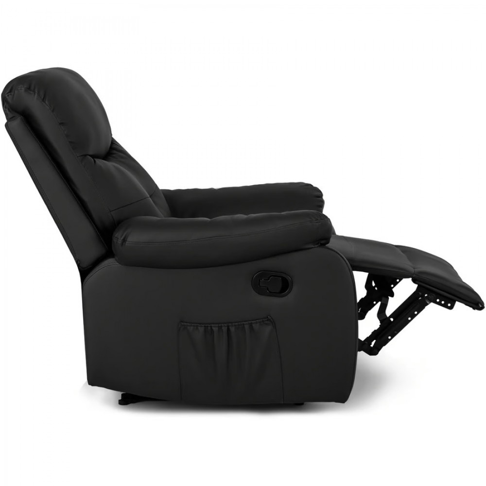 Крісло з масажем Mebel Elite INTER Black (чорна екошкіра)