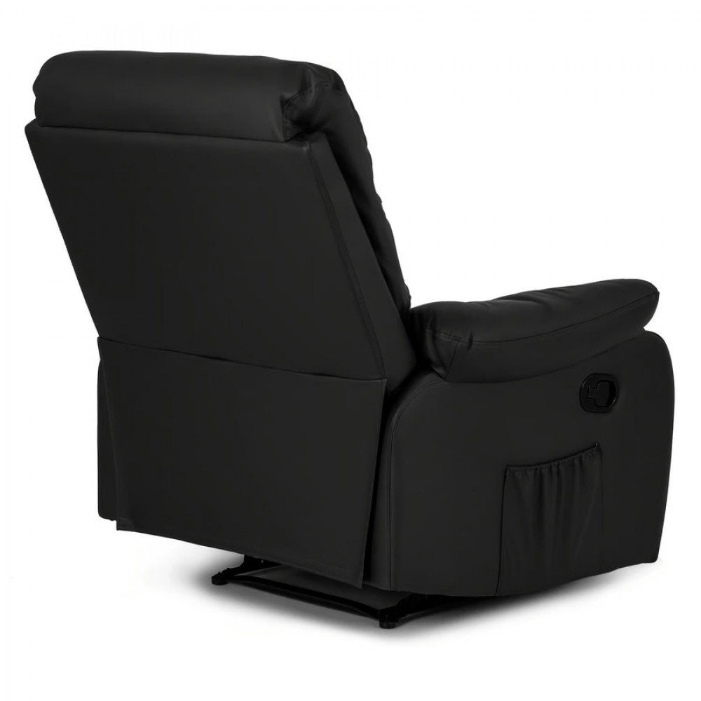 Крісло з масажем Mebel Elite INTER Black (чорна екошкіра)