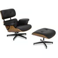 Крісло для відпочинку з підставкою Mebel Elite Palermo Black