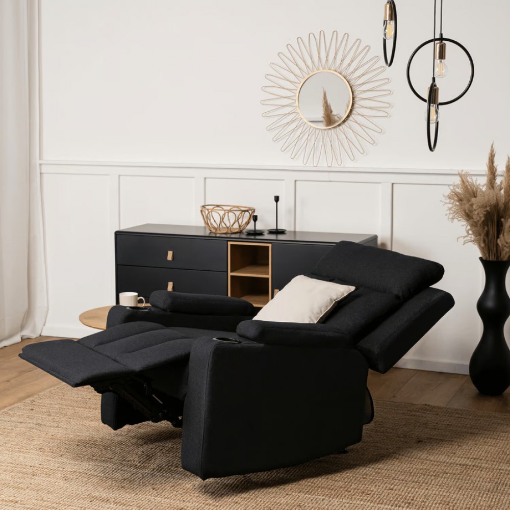 Крісло для відпочинку Mebel Elite kobi Black (чорна тканина)
