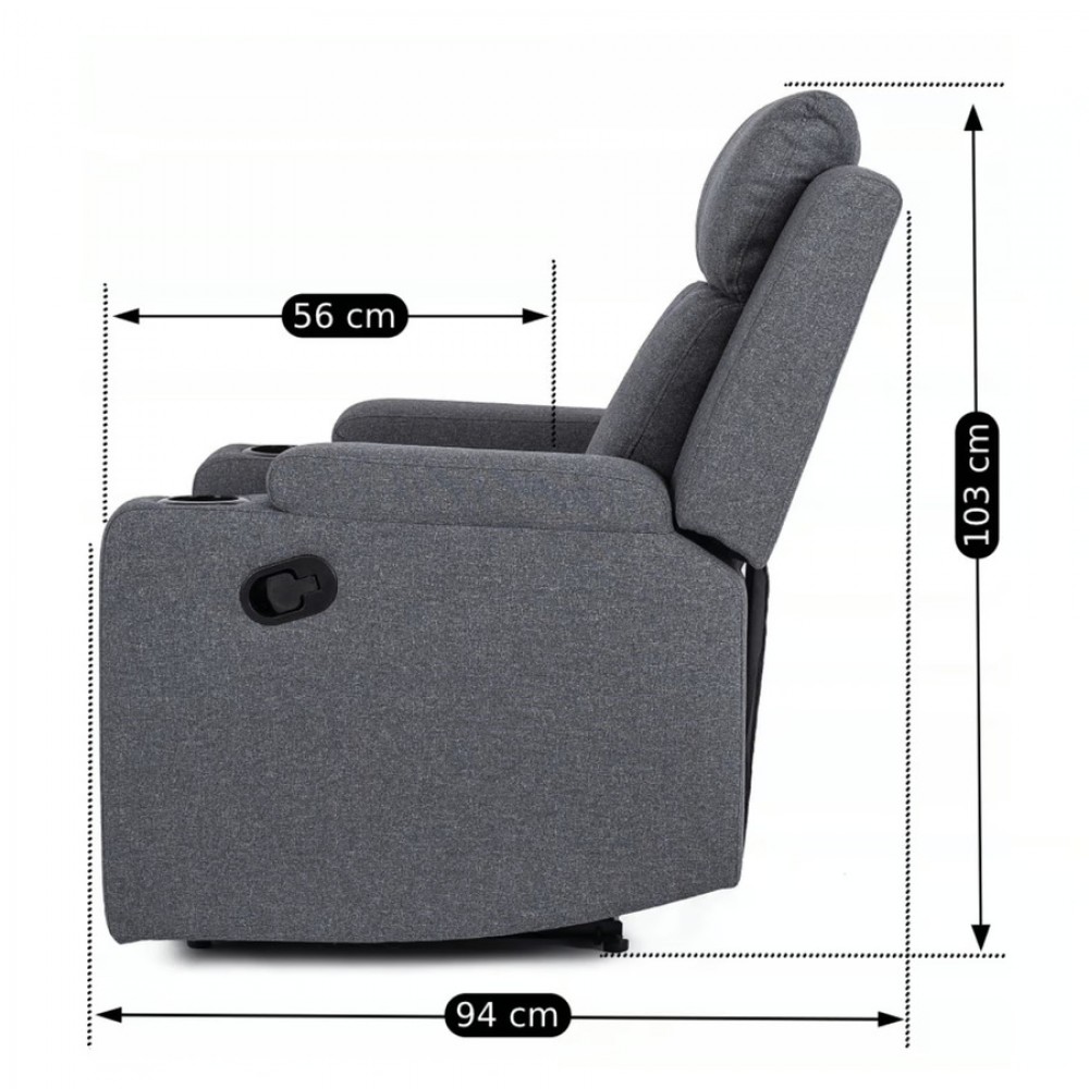 Крісло для відпочинку Mebel Elite kobi Dark Gray (темно-сіра тканина)