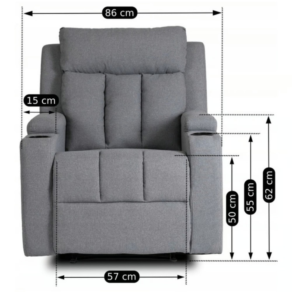 Крісло для відпочинку Mebel Elite kobi Light Gray (світло-сіра тканина)
