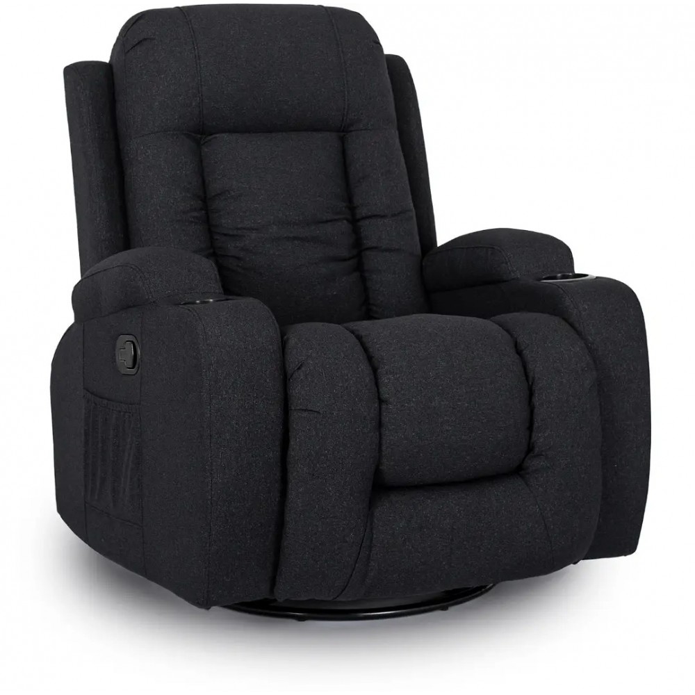 Крісло з масажем розкладне Mebel Elite BOX BLACK (чорна тканина)