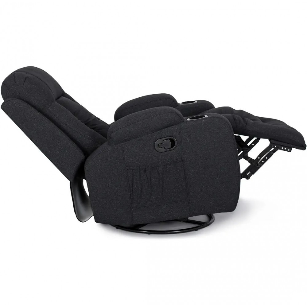 Крісло з масажем розкладне Mebel Elite BOX BLACK (чорна тканина)