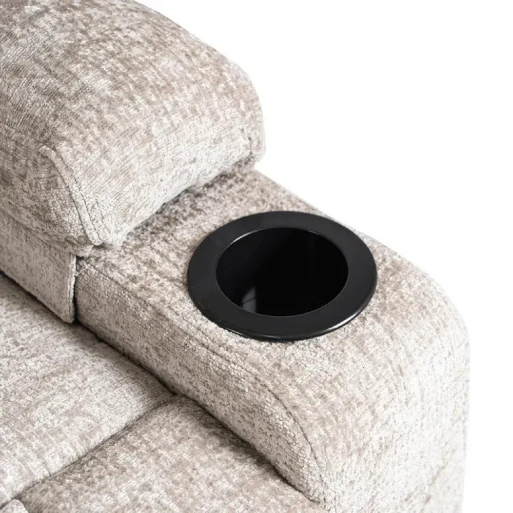 Крісло з масажем розкладне Mebel Elite BOX Beige velour (бежевий велюр)