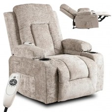 Крісло з масажем розкладне Mebel Elite BOX Beige velour (бежевий велюр)