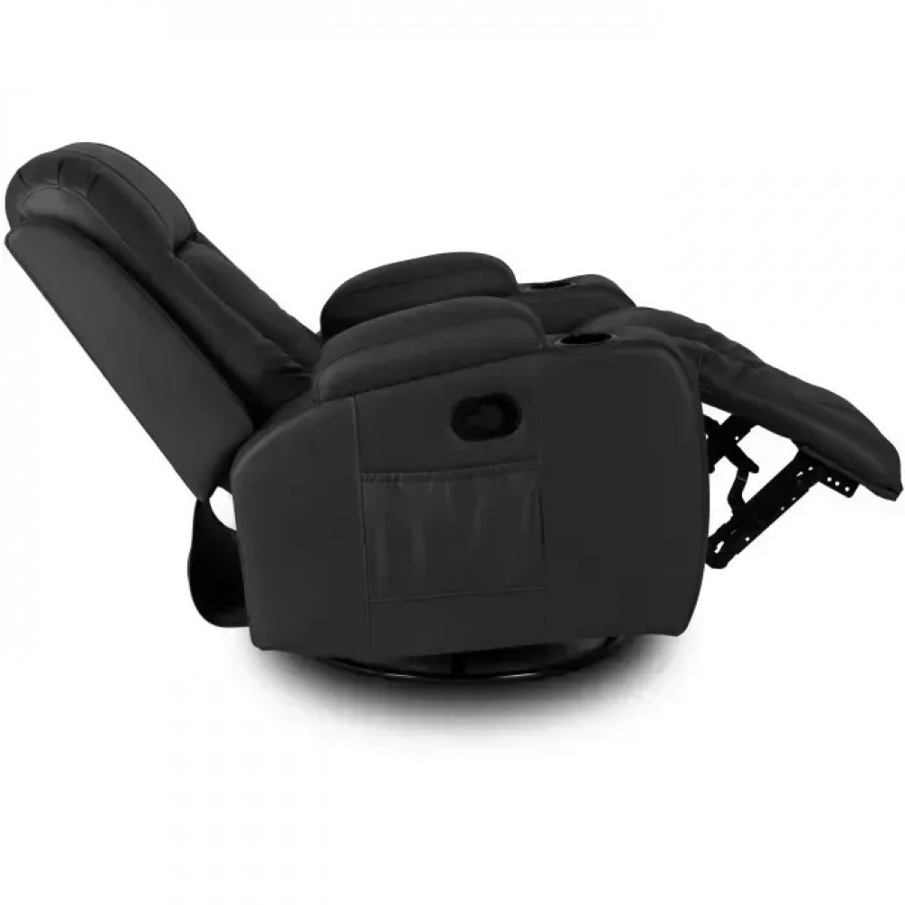 Крісло розкладне масажне Mebel Elite BOX Black (чорна екошкіра)