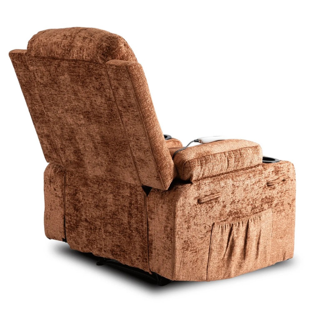 Крісло з масажем розкладне Mebel Elite BOX Brown velour (коричневий велюр)