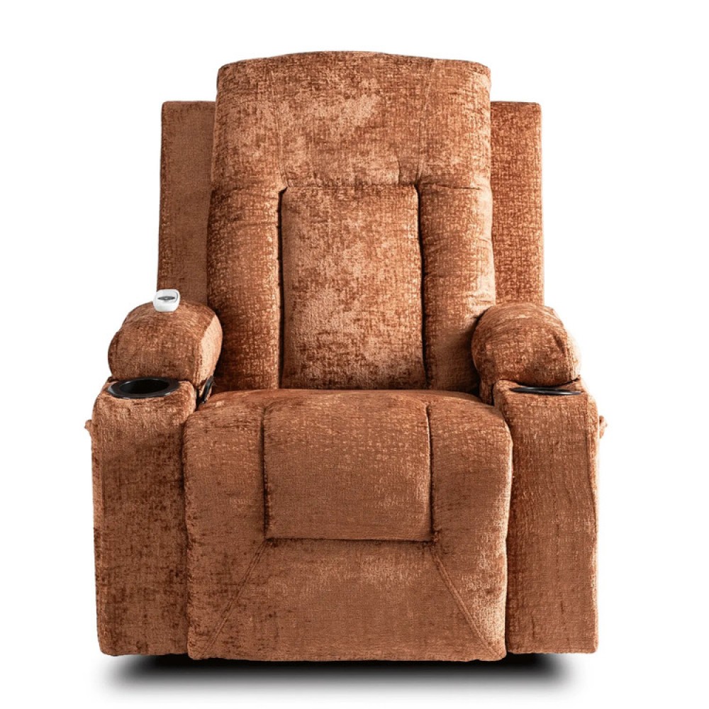 Крісло з масажем розкладне Mebel Elite BOX Brown velour (коричневий велюр)