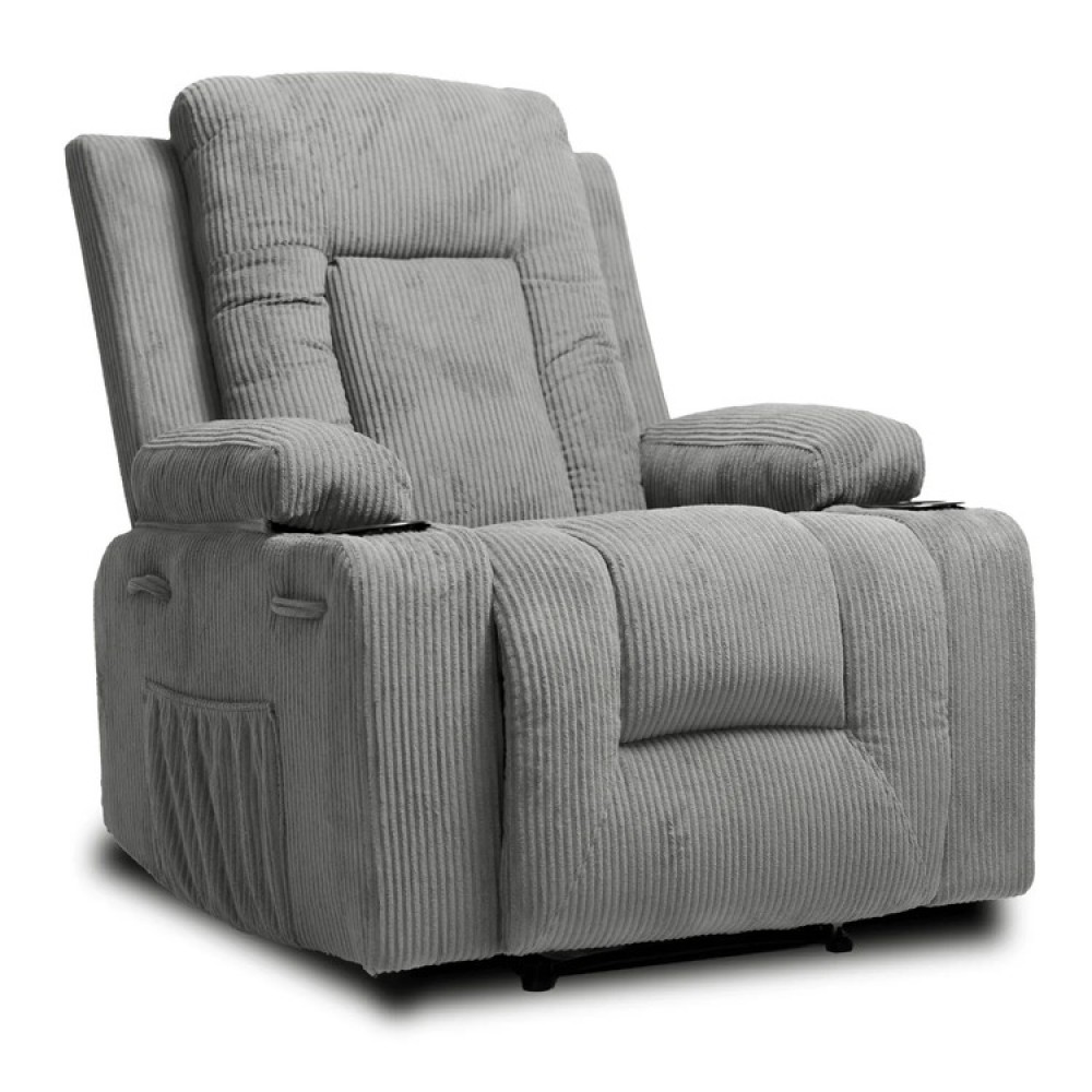 Крісло з масажем розкладне Mebel Elite BOX Gray velvet (сірий вельвет)