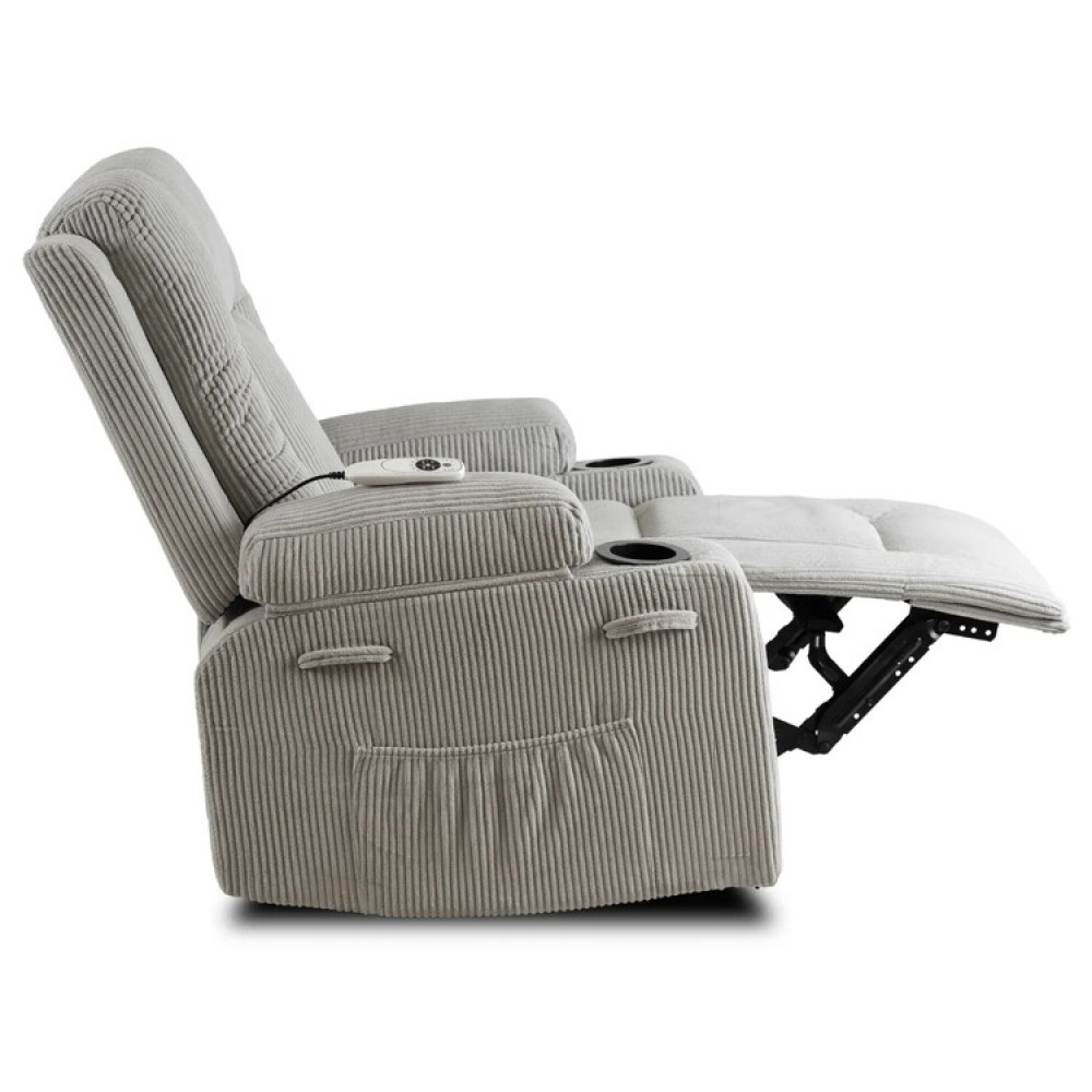 Крісло з масажем розкладне Mebel Elite BOX Gray velvet (сірий вельвет)