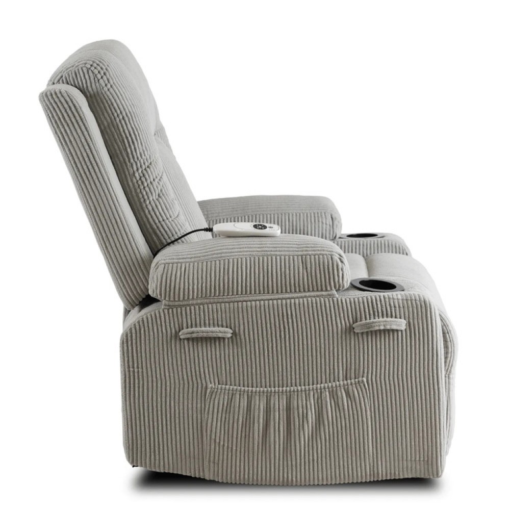 Крісло з масажем розкладне Mebel Elite BOX Gray velvet (сірий вельвет)