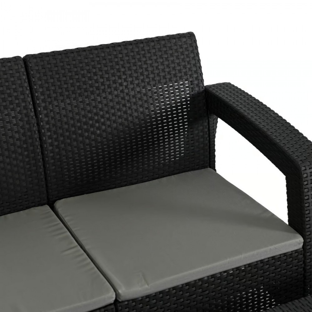 Набір садових меблів Mebel Elite INDIANA Technorattan (чорний)