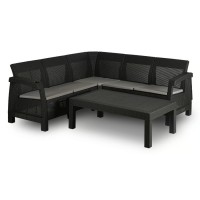 Набір садових меблів Mebel Elite INDIANA Technorattan (чорний)
