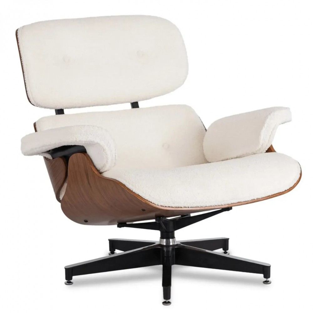 Кресло для відпочинку з підставкою Mebel Elite Palermo White (Біла тканина)