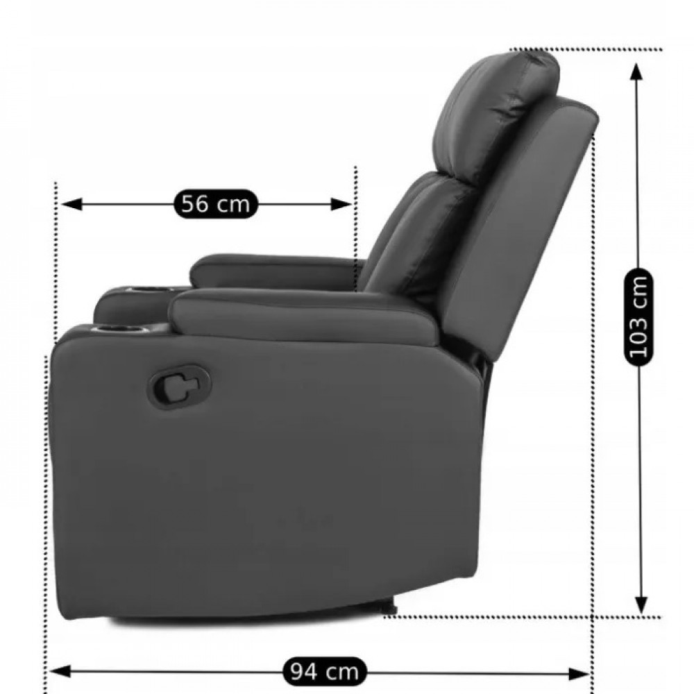 Крісло для відпочинку Mebel Elite kobi Black (чорна екошкіра)