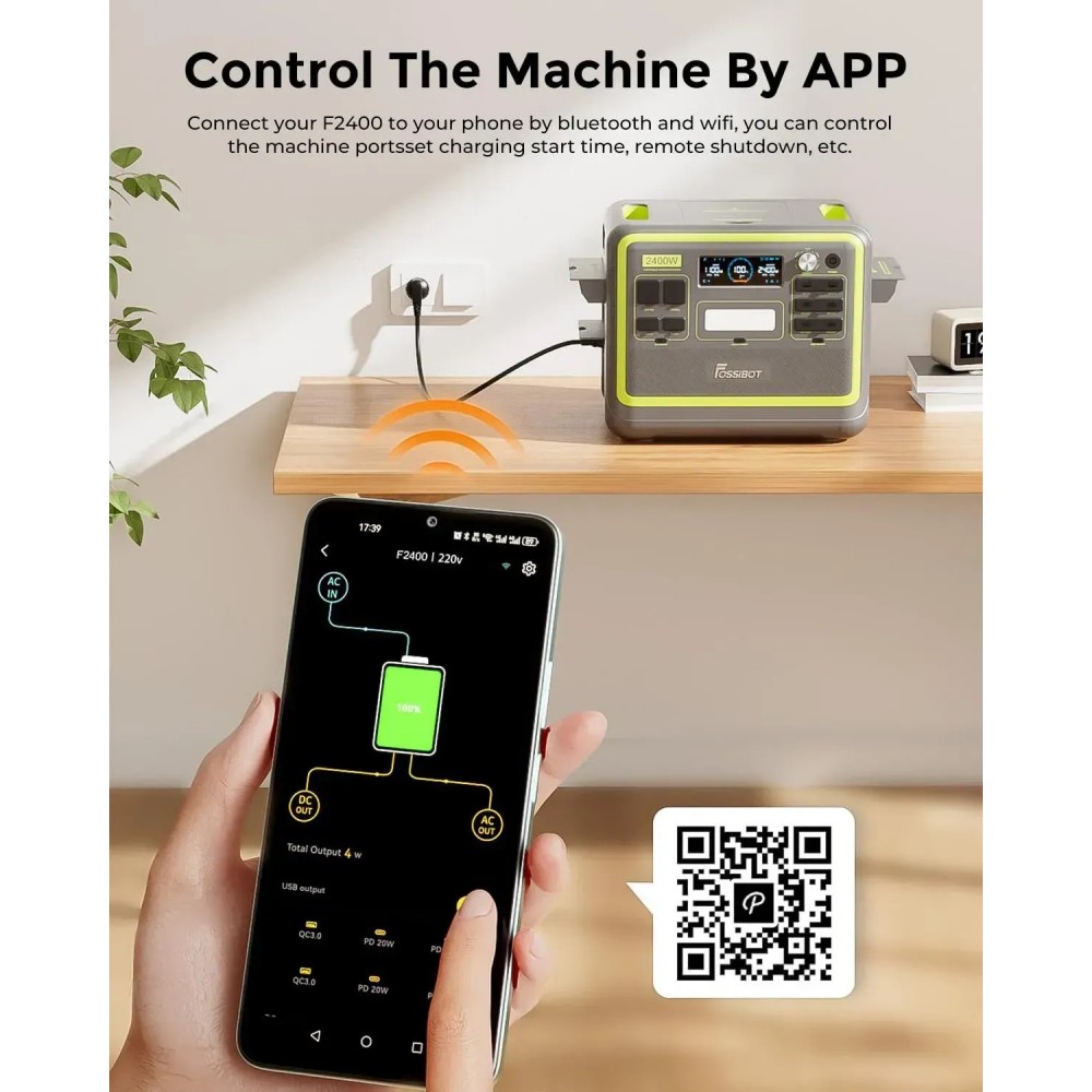 Зарядна станція Fossibot F2400 Black Wi-Fi 2400 Вт 2048 Вт·год