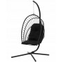Підвісне крісло-гойдалка GardenLine кокон з подушками чорний (FAT0916)