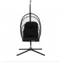 Підвісне крісло-гойдалка GardenLine кокон з подушками чорний (FAT0916)