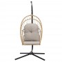 Підвісне крісло-гойдалка GardenLine кокон з подушками коричневий (FAT0923)