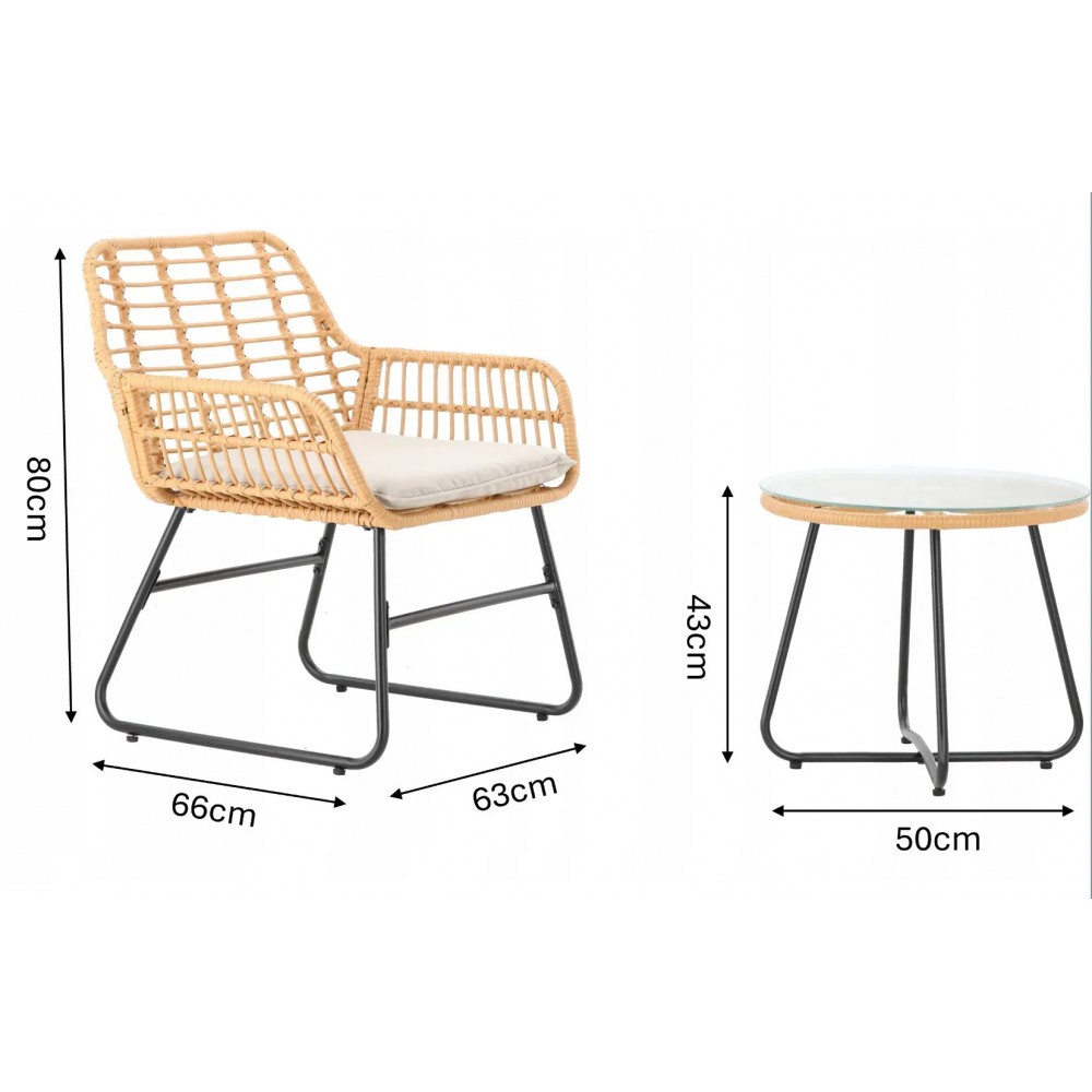 Комплект садових меблів Garden Line LEUCA Сірий ABI3408