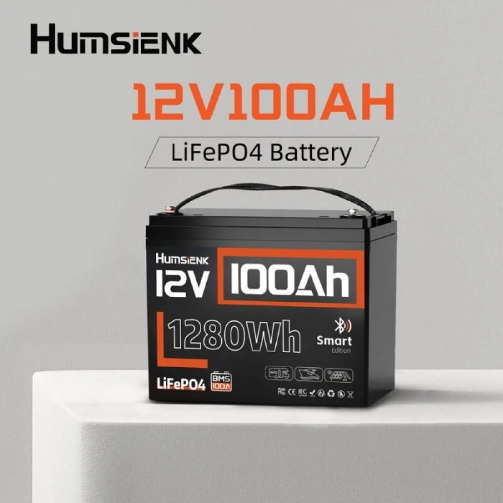 Акумулятор Humsienk LiFePO4 12V 100 Ah 100A BMS + Bluetooth
