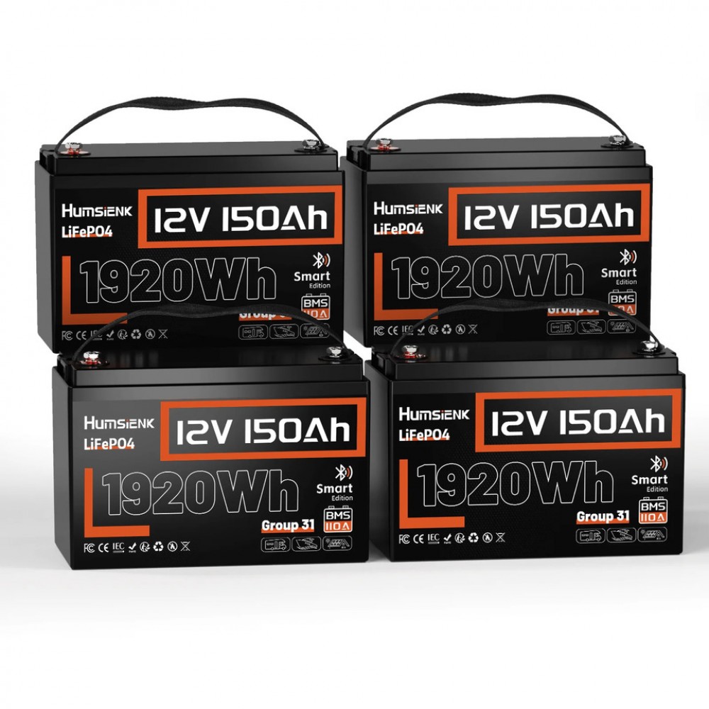 Акумулятор Humsienk LiFePO4 12V 150 Ah 110A BMS + Bluetooth