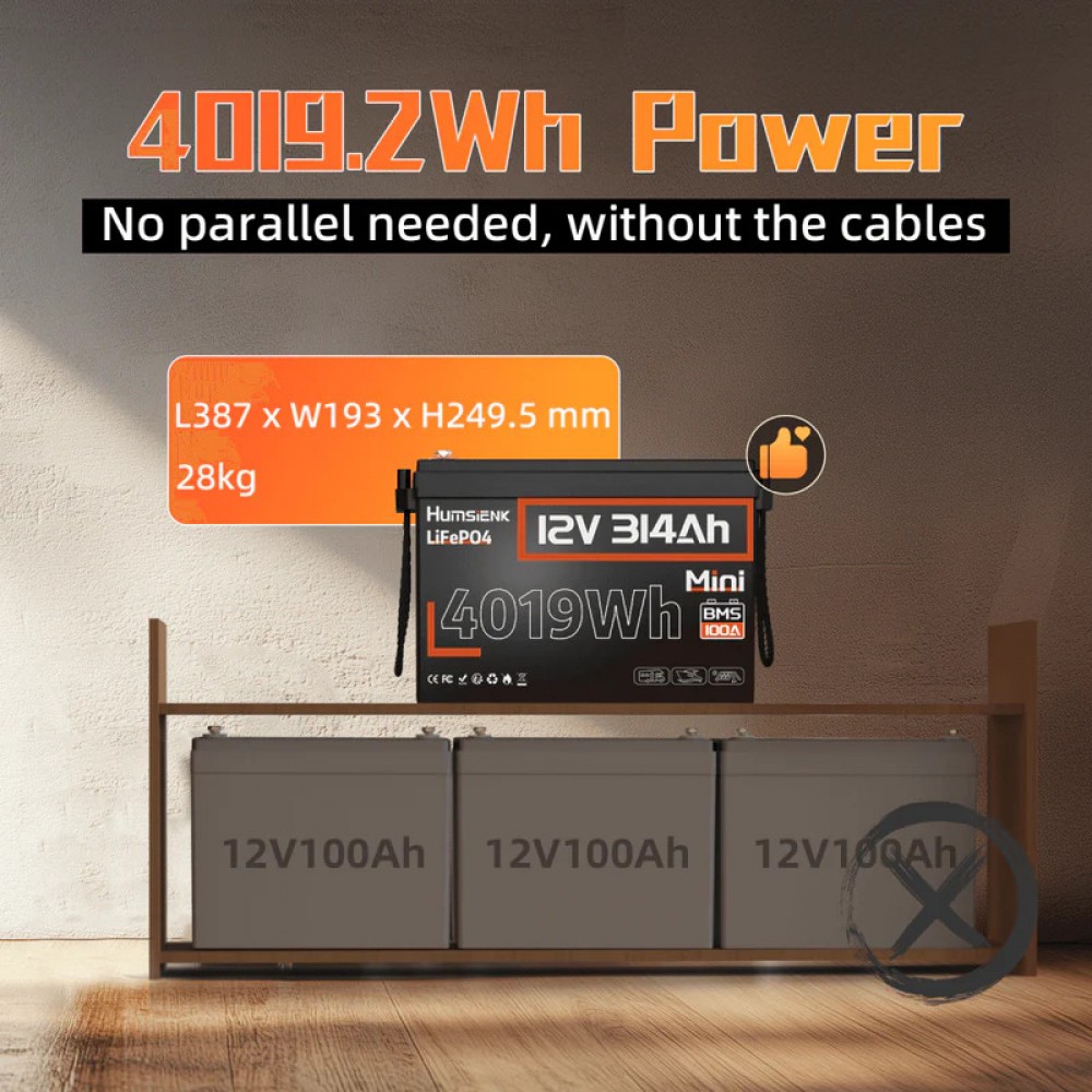 Акумулятор Humsienk LiFePO4 12V 314Ah (200A BMS)