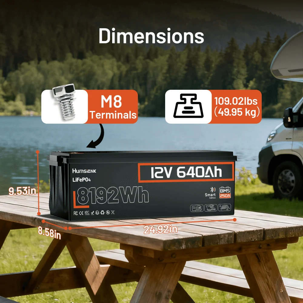 Акумулятор Humsienk LiFePO4 12V 640Ah Bluetooth (HS12V640AH250BT)