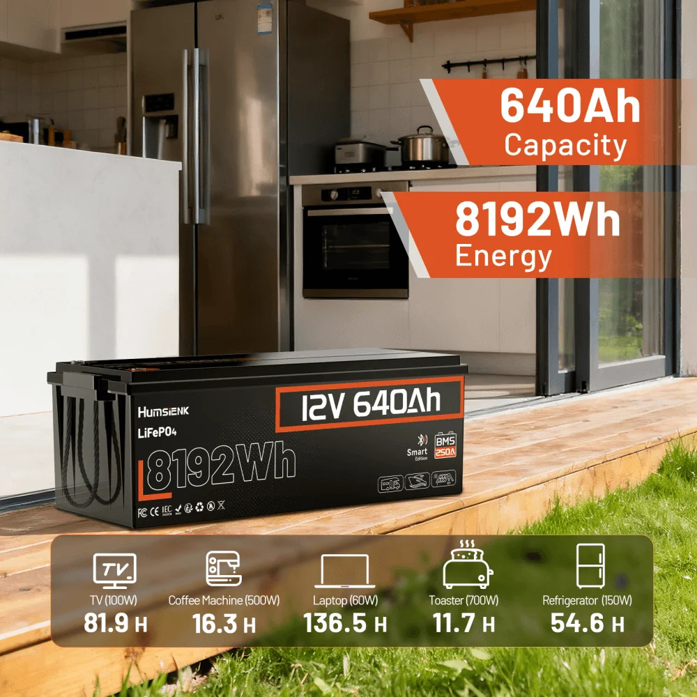 Акумулятор Humsienk LiFePO4 12V 640Ah Bluetooth (HS12V640AH250BT)