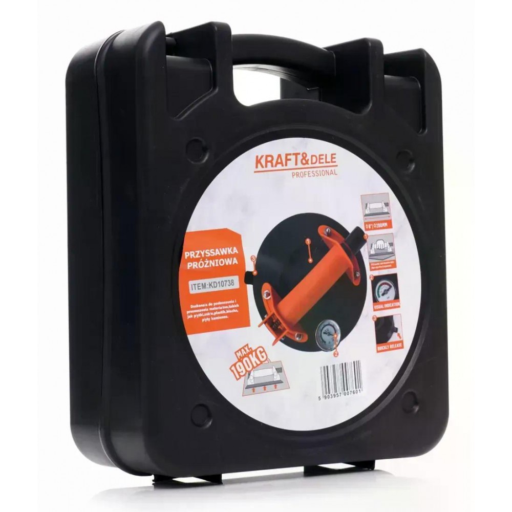Вакуумна присоска для кріплення важких предметів Kraft&Dele KD10738, до 190 кг