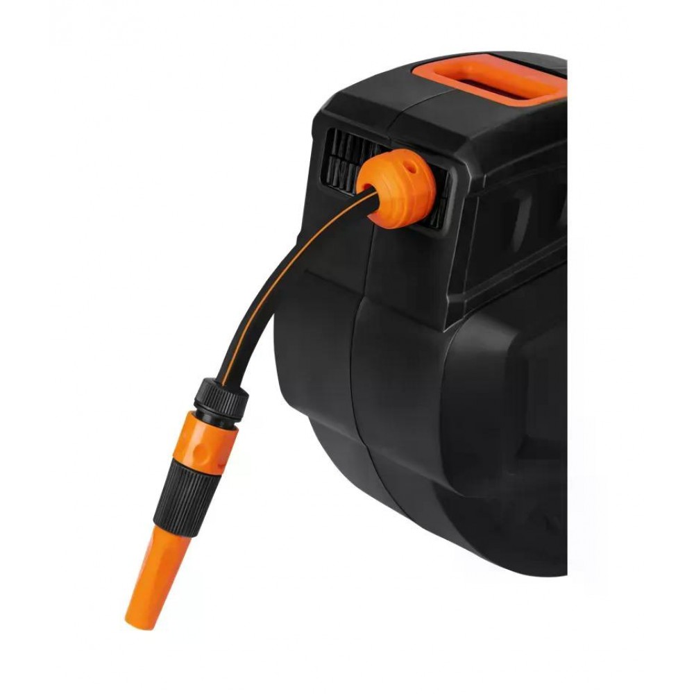 Автоматична котушка для садового шланга Kraft&Dele KD2151 1/2" 15+1,5 м — настінна, зі змотуванням, для поливу саду