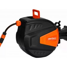 Котушка автоматична Kraft&Dele KD2152 20 м + 2 м 1/2" для саду, городу та дачі — з настінним кріпленням і автоматичною змоткою шланга