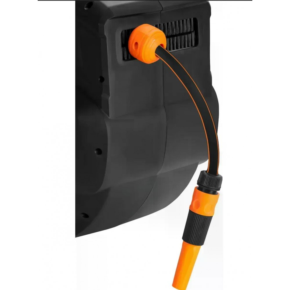 Котушка зі шлангом Kraft&Dele KD2153 30 м + 2 м 1/2" для поливу саду, городу та дачі — з автоматичним змотуванням та кріпленням