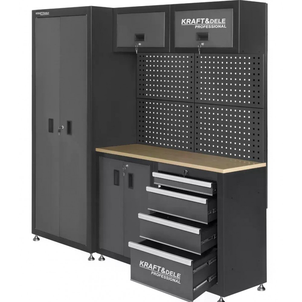 Комплект меблів для майстерні Kraft&Dele KD5862, модульний набір шаф та верстак