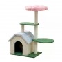Кігтеточка-комплекс Volso KT-036 для котів з поличками та будиночком, стійка конструкція