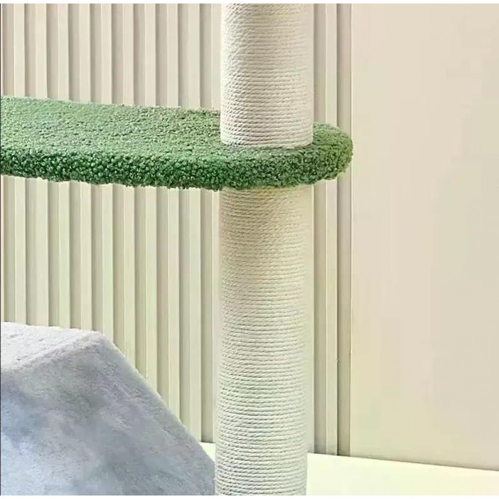 Кігтеточка-комплекс Volso KT-036 для котів з поличками та будиночком, стійка конструкція