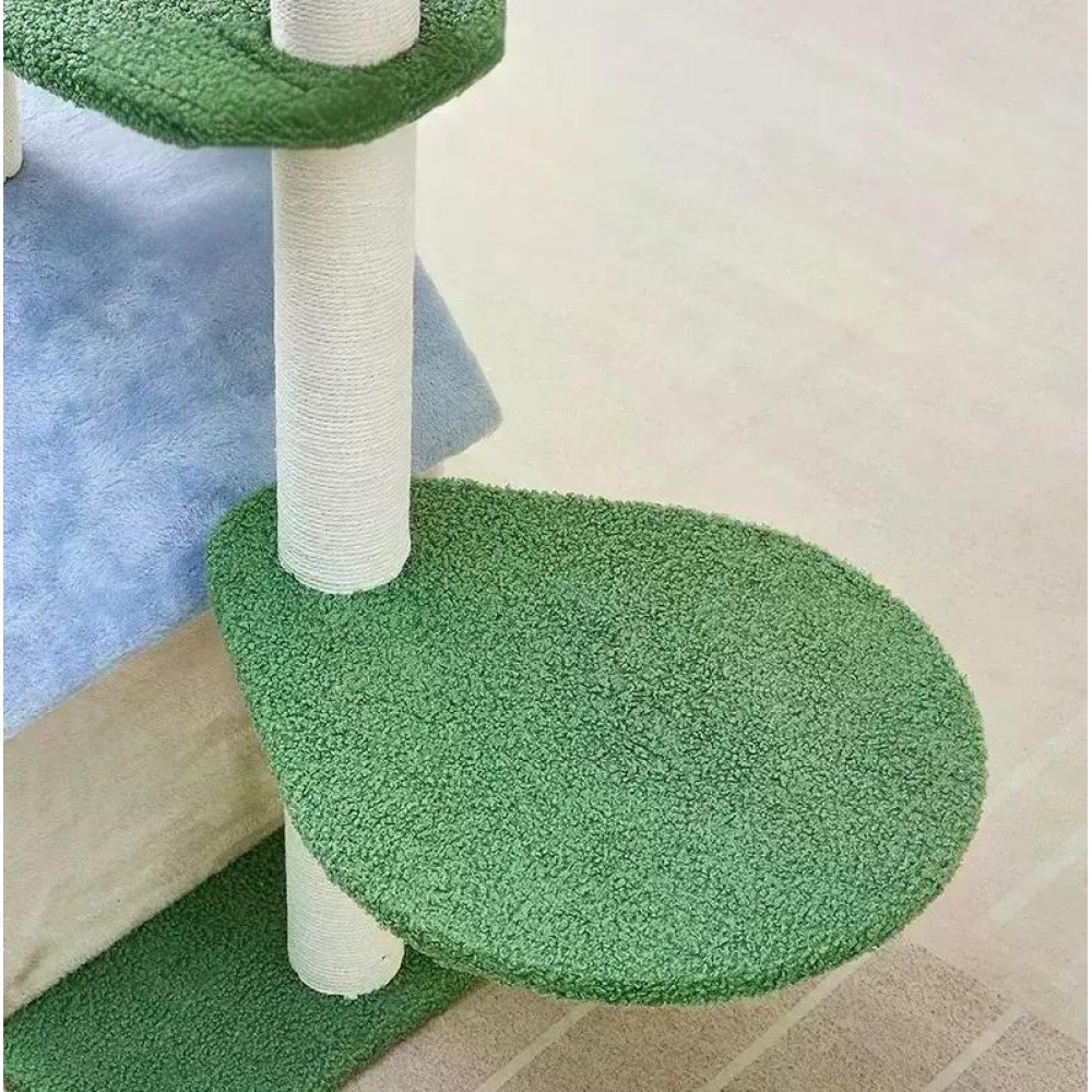 Кігтеточка-комплекс Volso KT-036 для котів з поличками та будиночком, стійка конструкція