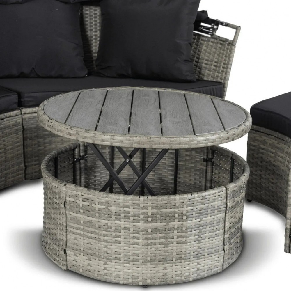 Набір садових меблів Mebel Elite California Garden Gray ME.CALIFORNIA/CP/RT/OGR/ZES