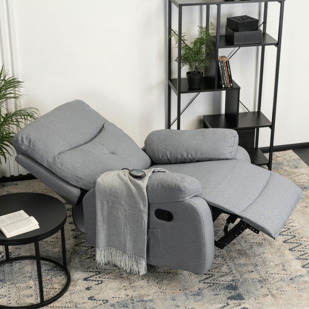 Крісло з масажем Mebel ELITE INTER Grey Modern (сіра тканина)