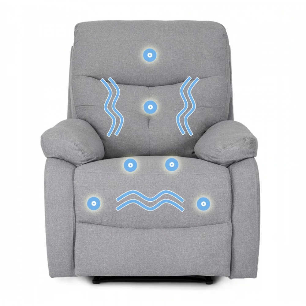 Крісло з масажем Mebel ELITE INTER Grey Modern (сіра тканина)