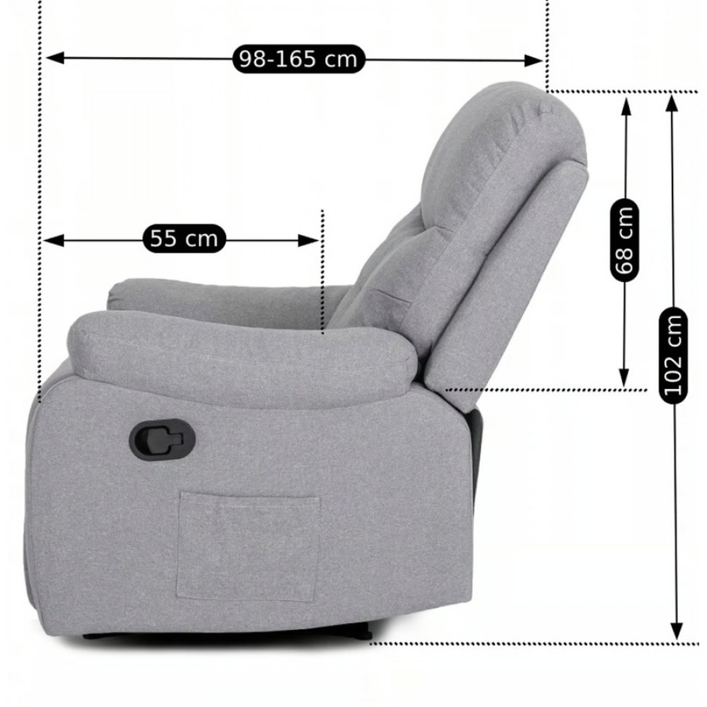 Крісло з масажем Mebel ELITE INTER Grey Modern (сіра тканина)
