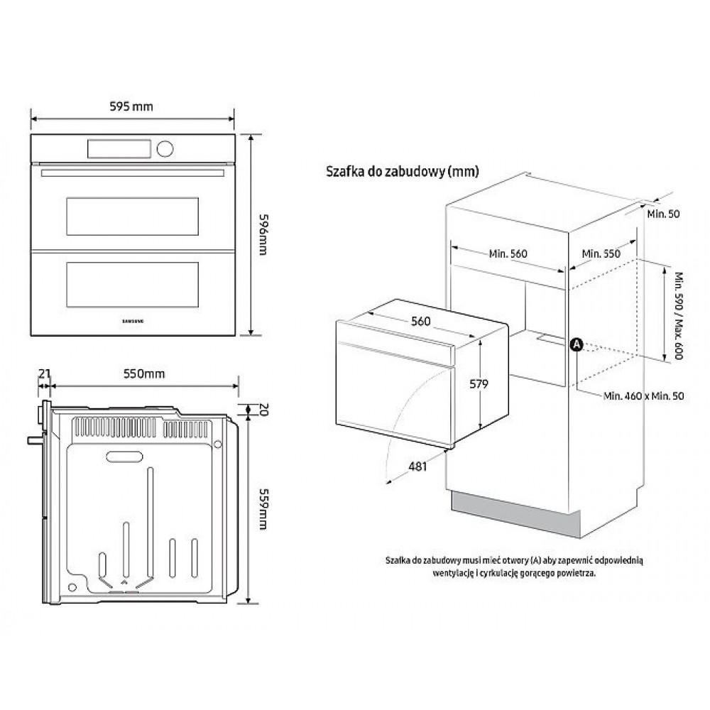 Духовка електрична DUAL COOK Samsung NV7B45251AK