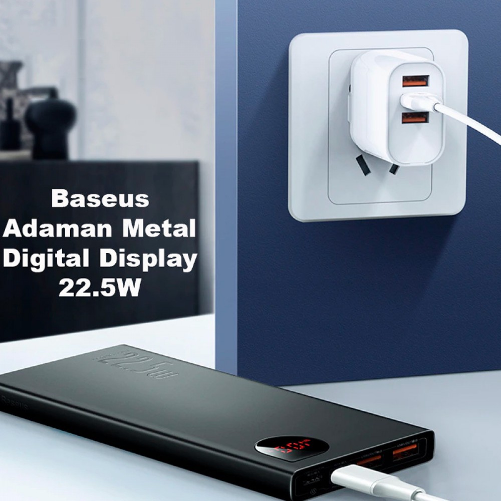 Power Bank Baseus Adaman Metal Digital Display PD3.0+QC3.0 22.5W 10000mAh Black (PPAD000001)