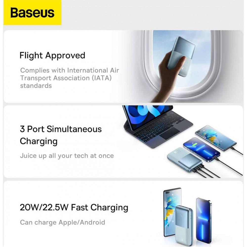Power Bank Baseus 20000mAh Bipow Pro Digital Display PD 22.5W Black (PPBD030001)