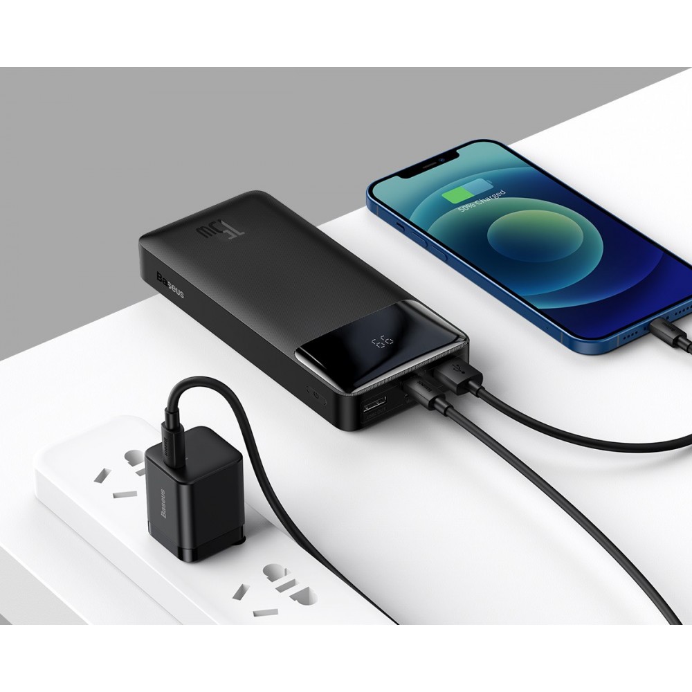 Power Bank Baseus Bipow Digital Display 15W 20000mAh Black (PPDML-J01)