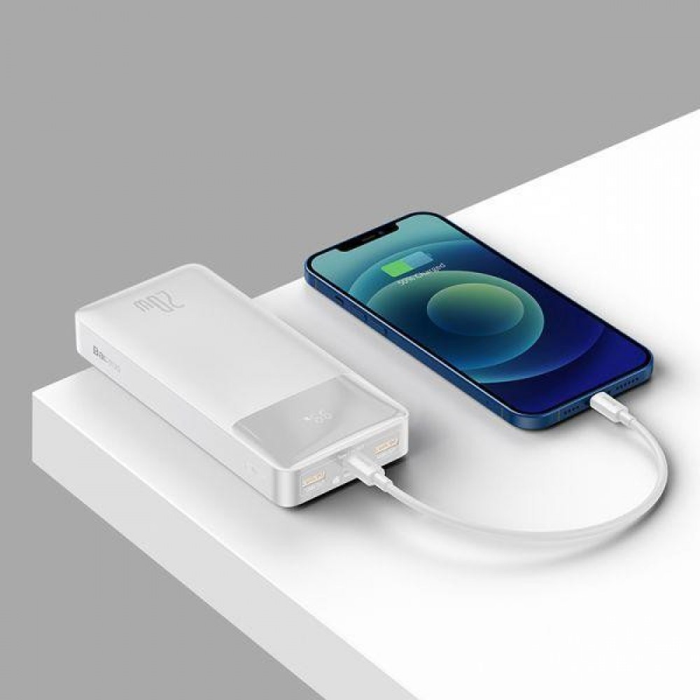 Зовнішній акумулятор (Power Bank) Baseus PowerBank Bipow Digital Display 20000mAh 20W White (PPDML-M02)