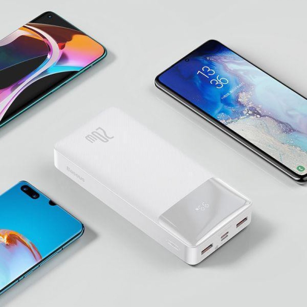 Зовнішній акумулятор (Power Bank) Baseus PowerBank Bipow Digital Display 20000mAh 20W White (PPDML-M02)