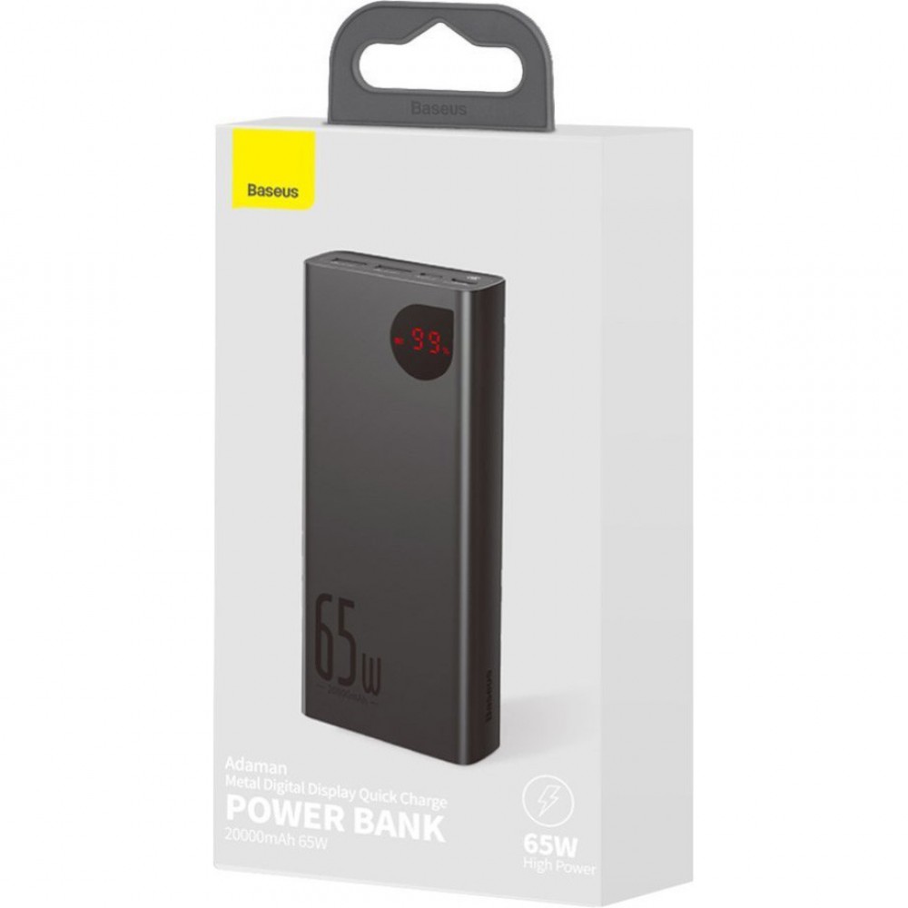 Power Bank Baseus Adaman Metal Digital Display Quick Charge 65W 20000mAh Black (PPIMDA-D01)