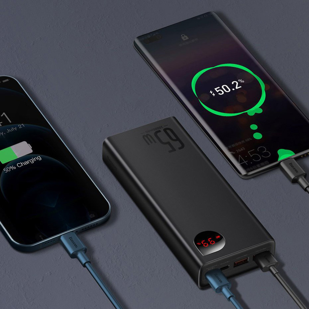 Power Bank Baseus Adaman Metal Digital Display Quick Charge 65W 20000mAh Black (PPIMDA-D01)